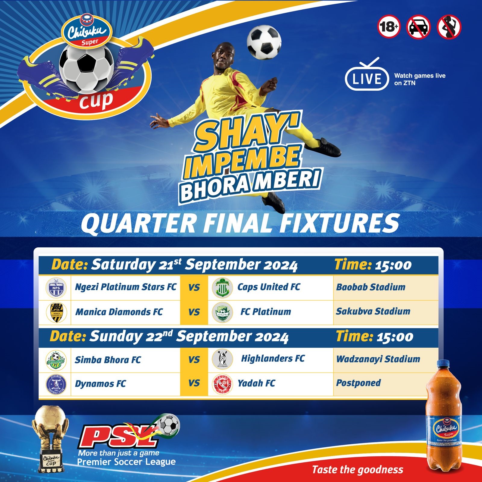 Simba Bhora FC to host Highlanders FC in Shamva